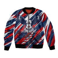 USA World Football Bomber Jacket One Team One Goal - Patriotic Bald Eagle Mascot Soccer
