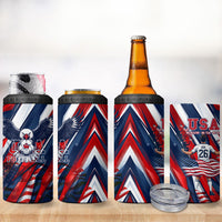 USA World Football 4 in 1 Can Cooler Tumbler One Team One Goal - Patriotic Bald Eagle Mascot Soccer