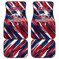 USA World Football Car Mats One Team One Goal - Patriotic Bald Eagle Mascot Soccer