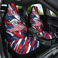 USA World Football Car Seat Cover One Team One Goal - Patriotic Bald Eagle Mascot Soccer