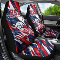 USA World Football Car Seat Cover One Team One Goal - Patriotic Bald Eagle Mascot Soccer