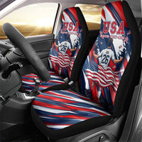 USA World Football Car Seat Cover One Team One Goal - Patriotic Bald Eagle Mascot Soccer