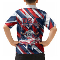 USA World Football Hawaiian Shirt One Team One Goal - Patriotic Bald Eagle Mascot Soccer