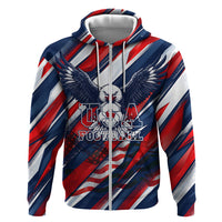 USA World Football Hoodie One Team One Goal - Patriotic Bald Eagle Mascot Soccer