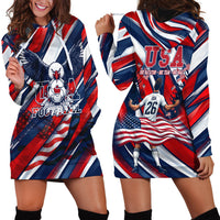 USA World Football Hoodie Dress One Team One Goal - Patriotic Bald Eagle Mascot Soccer