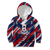 USA World Football Kid Hoodie One Team One Goal - Patriotic Bald Eagle Mascot Soccer