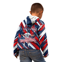 USA World Football Kid Hoodie One Team One Goal - Patriotic Bald Eagle Mascot Soccer