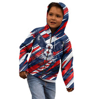 USA World Football Kid Hoodie One Team One Goal - Patriotic Bald Eagle Mascot Soccer