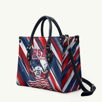 USA World Football Leather Bag One Team One Goal - Patriotic Bald Eagle Mascot Soccer