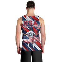 USA World Football Men Tank Top One Team One Goal - Patriotic Bald Eagle Mascot Soccer