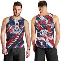 USA World Football Men Tank Top One Team One Goal - Patriotic Bald Eagle Mascot Soccer