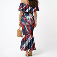 USA World Football Mermaid Dress One Team One Goal - Patriotic Bald Eagle Mascot Soccer