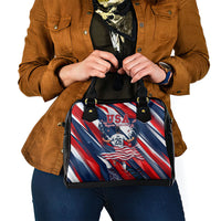 USA World Football Shoulder Handbag One Team One Goal - Patriotic Bald Eagle Mascot Soccer