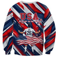 USA World Football Sweatshirt One Team One Goal - Patriotic Bald Eagle Mascot Soccer