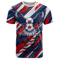 USA World Football T Shirt One Team One Goal - Patriotic Bald Eagle Mascot Soccer