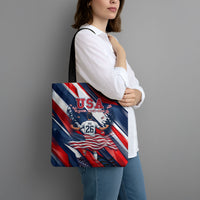 USA World Football Tote Bag One Team One Goal - Patriotic Bald Eagle Mascot Soccer