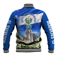 El Salvador Torogoz Bird Baseball Jacket Divine Savior Monument Volcano Flor De Izote Art