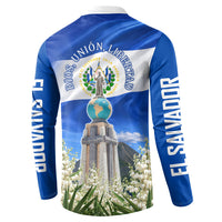 El Salvador Torogoz Bird Button Sweatshirt Divine Savior Monument Volcano Flor De Izote Art