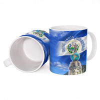 El Salvador Torogoz Bird Ceramic Mug Divine Savior Monument Volcano Flor De Izote Art