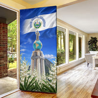 El Salvador Torogoz Bird Door Cover Divine Savior Monument Volcano Flor De Izote Art