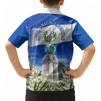 El Salvador Torogoz Bird Kid Hawaiian Shirt Divine Savior Monument Volcano Flor De Izote Art