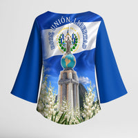 El Salvador Torogoz Bird Kimono Sleeve Blouse Divine Savior Monument Volcano Flor De Izote Art