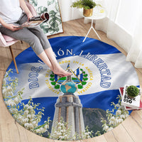 El Salvador Torogoz Bird Round Carpet Divine Savior Monument Volcano Flor De Izote Art