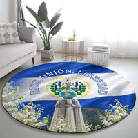 El Salvador Torogoz Bird Round Carpet Divine Savior Monument Volcano Flor De Izote Art