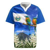 El Salvador Torogoz Bird Rugby Jersey Divine Savior Monument Volcano Flor De Izote Art