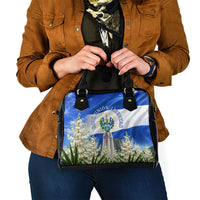 El Salvador Torogoz Bird Shoulder Handbag Divine Savior Monument Volcano Flor De Izote Art