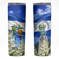 El Salvador Torogoz Bird Skinny Tumbler Divine Savior Monument Volcano Flor De Izote Art