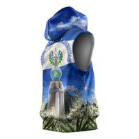 El Salvador Torogoz Bird Sleeveless Hoodie Divine Savior Monument Volcano Flor De Izote Art