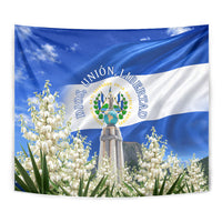 El Salvador Torogoz Bird Tapestry Divine Savior Monument Volcano Flor De Izote Art