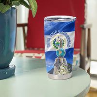 El Salvador Torogoz Bird Tumbler Cup Divine Savior Monument Volcano Flor De Izote Art