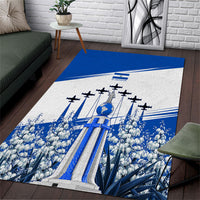 El Salvador Divine Savior Monument Area Rug Flor De Izote Coat Of Arms Fighter Jets Art