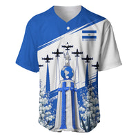 El Salvador Divine Savior Monument Baseball Jersey Flor De Izote Coat Of Arms Fighter Jets Art