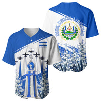 El Salvador Divine Savior Monument Baseball Jersey Flor De Izote Coat Of Arms Fighter Jets Art