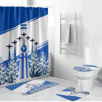 El Salvador Divine Savior Monument Bathroom Set Flor De Izote Coat Of Arms Fighter Jets Art