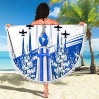 El Salvador Divine Savior Monument Beach Blanket Flor De Izote Coat Of Arms Fighter Jets Art