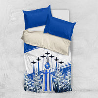El Salvador Divine Savior Monument Bedding Set Flor De Izote Coat Of Arms Fighter Jets Art