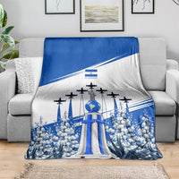 El Salvador Divine Savior Monument Blanket Flor De Izote Coat Of Arms Fighter Jets Art