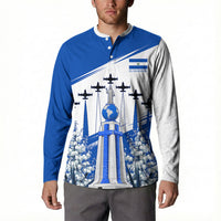 El Salvador Divine Savior Monument Button Sweatshirt Flor De Izote Coat Of Arms Fighter Jets Art