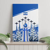 El Salvador Divine Savior Monument Canvas Wall Art Flor De Izote Coat Of Arms Fighter Jets Art