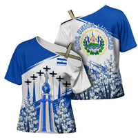 El Salvador Divine Savior Monument Cross Shoulder Shirt Flor De Izote Coat Of Arms Fighter Jets Art