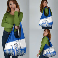 El Salvador Divine Savior Monument Grocery Bag Flor De Izote Coat Of Arms Fighter Jets Art