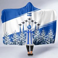 El Salvador Divine Savior Monument Hooded Blanket Flor De Izote Coat Of Arms Fighter Jets Art