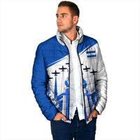 El Salvador Divine Savior Monument Padded Jacket Flor De Izote Coat Of Arms Fighter Jets Art