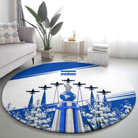 El Salvador Divine Savior Monument Round Carpet Flor De Izote Coat Of Arms Fighter Jets Art
