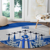 El Salvador Divine Savior Monument Round Carpet Flor De Izote Coat Of Arms Fighter Jets Art