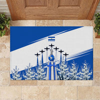 El Salvador Divine Savior Monument Rubber Doormat Flor De Izote Coat Of Arms Fighter Jets Art